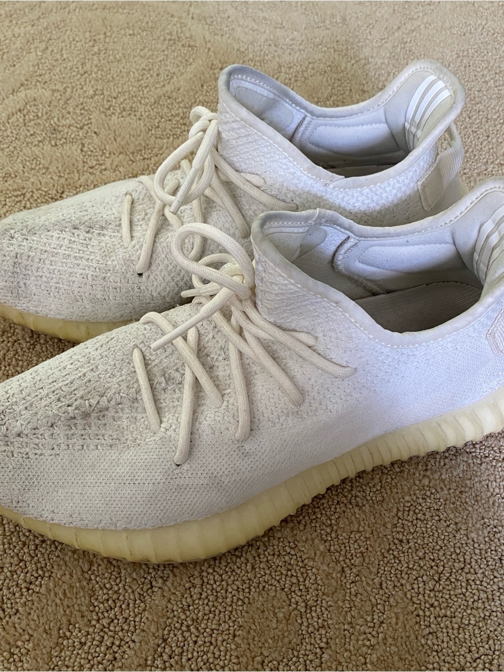Adidas Yeezy Boost 350 V2 Cream White Triple White CP9366 Size 10 Used